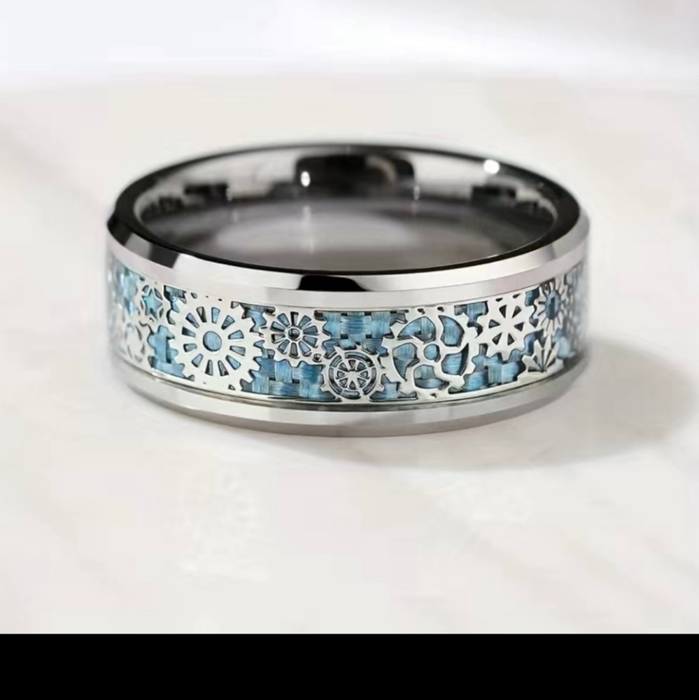 COPY - Stainless steel steam punk gears ring size 6 to 13